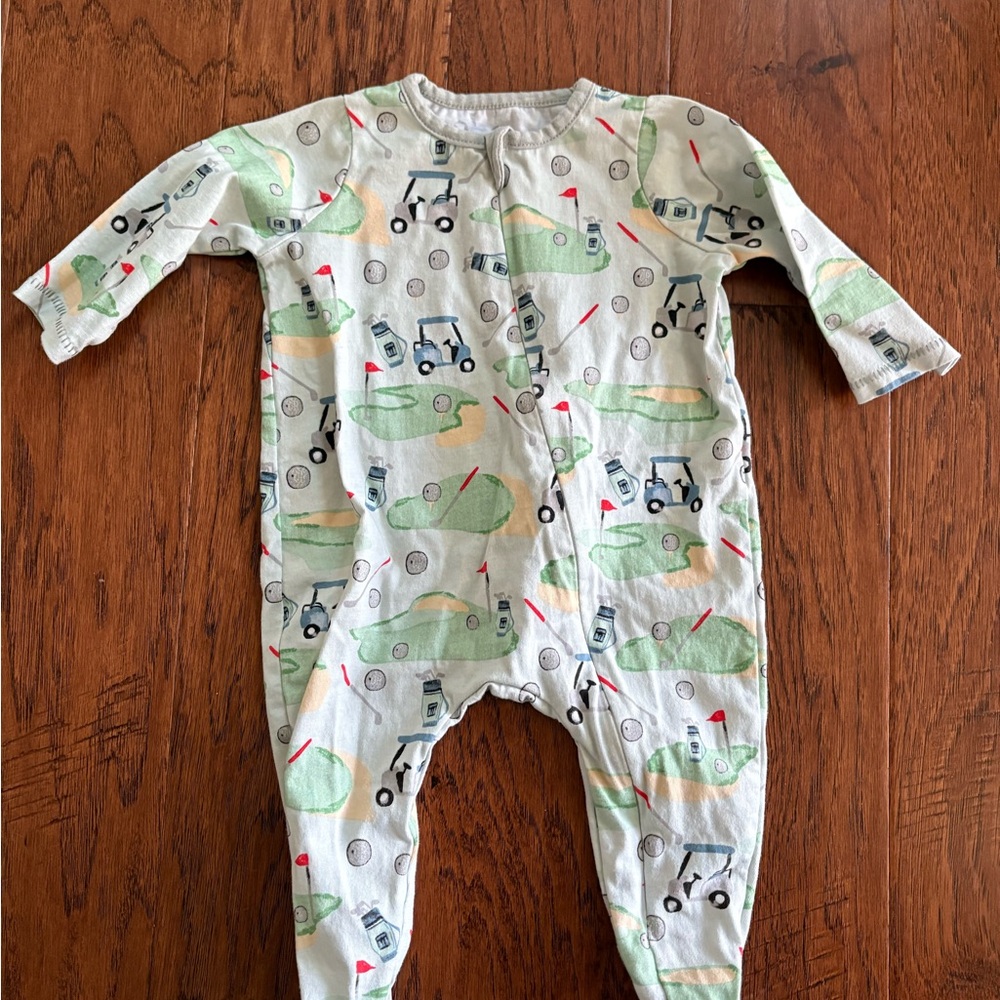 Mud Pie Kids One Piece Sleeper with Golf Print